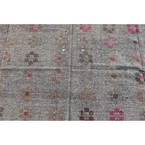 พรมวินเทจตุรกีขนาด 3.7x9.7 ฟุต, พรมปูพื้น, พรมขนสัตว์สีเทาคิลิม - Product Image 5