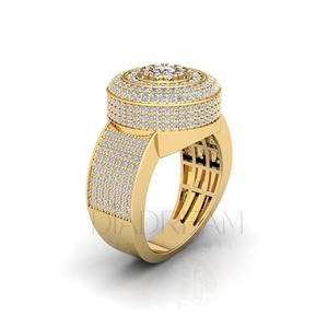 Bague Hip Hop élégante pour homme en argent sterling 925 avec moissanite et diamants glacés, clarté VVS améliorée, plaqué or, idéale pour un anniversaire - Product Image 3