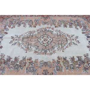 Tapis de 5,5 x 8,5 pieds, tapis turc vintage, tapis uni brun - Product Image 5