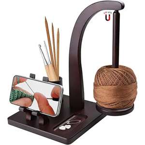 Porte-fil pour tricoter et crocheter Crochet cadeau pour les amateurs de tricot Spinner de fil en bois pour Crochet d'Inde - Product Image 4