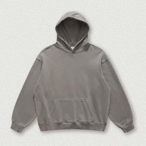 Fabricant de veste à capuche en coton éponge épais personnalisée style vintage délavé à l'acide avec épaules tombantes pour hommes - Product Image 3