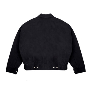 Chaqueta de Trabajo Moderna para Hombre, Estilo Holgado, Color Sólido, Chaqueta de Invierno con Cremallera, Chaqueta de Lona Bordada para Exteriores - Product Image 2