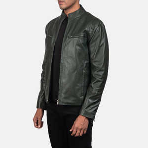 Venta al por mayor de lujo chaqueta de cuero con cremallera para los hombres Indemand personalizado estilo motorista Slim Fit Outdoorwear chaqueta con logotipo personalizado - Product Image 3
