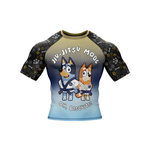 Vêtements de sport anti-UV personnalisés avec logo, manches courtes et longues, compression, fitness, gym, rash guard à séchage rapide pour la natation et le surf, vente en gros - Product Image 4