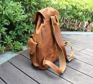 กระเป๋าเป้สะพายหลังแบบฝาพับหนังวินเทจสำหรับผู้หญิงกระเป๋าเดินทางดีไซน์เนอร์ความจุสูงทนทานกันขโมย - Product Image 5