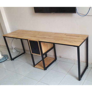 โต๊ะทำงานสำนักงานสไตล์มินิมอลโมเดิร์น รุ่น BD68064 ขนาด 240x60x75 ซม. พร้อมฐานตู้ไม้ในตัว เฟอร์นิเจอร์หรูหราสำหรับใช้งานสองคน - Product Image 5