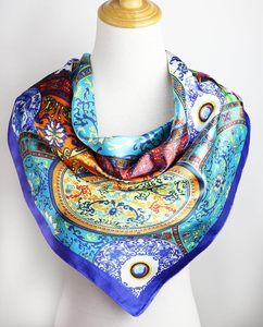 Wholesale In-Stock Custom Ethnic Bandanas Printed Black Cotton Silk Polyester Bandana Scarf with Logo - Product Image 3