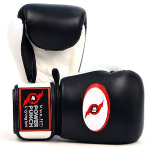 Gants de boxe professionnels POWER PUNCH en cuir PU pour adultes - Gants d'entraînement durables et absorbant les chocs avec fermeture auto-agrippante | - Product Image 1