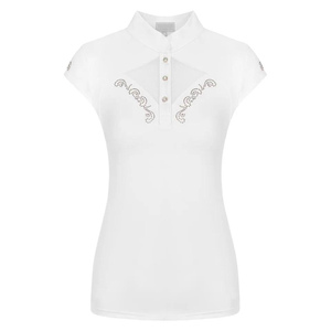 Precio al por mayor, camisas de manga corta para montar a caballo, ropa ecuestre ajustada cómoda y elástica duradera para mujer - Product Image 1