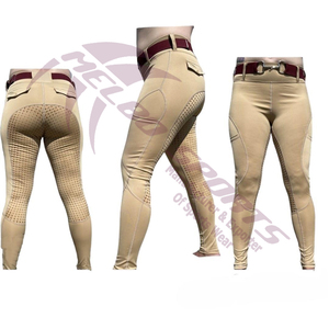 Mallas de equitación equina, mallas de equitación con agarre femenino, pantalones de caballo para mujer, pantalones de montar al por mayor, mallas, ropa ecuestre - Product Image 2