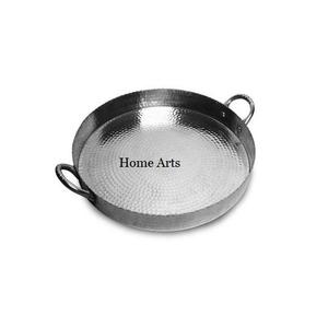 Top Quality Round Shape Snacks Serving <b>Tray</b> In <b>Stainless</b> <b>Steel</b> Hammered Chocolates <b>Tray</b> At Cheapest Price - Product Image 1