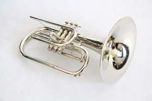 Mellophone de qualité industrielle RTS en Fa bémol, en acier plaqué argent, instrument de fanfare, vente OEM, euphonium - Product Image 6