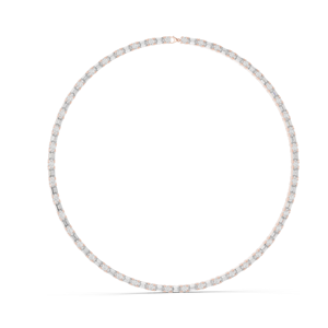 สร้อยคอเพชรแล็บโกรว์ 18.446 กะรัต ทรงกลมและทรงบาแกตต์ ทอง 18KT, 14KT, 18KT  ทองคำขาว ทองคำเหลือง ทองคำโรสโกลด์ หรูหรา สวยงาม - Product Image 4