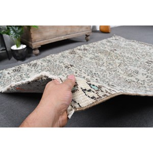 Alfombra Turca Vintage de 4.6x7ft, Color Beige, Marrón, Rectángulo Clásico, Diseño de Retazos, Material de Lana, Látex, Área Grande para Uso en Dormitorio - Product Image 3