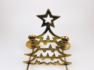 Handmade Antique <b>Brass</b> 4-Arm Tree <b>Candlestick</b> <b>Holder</b> Table Top Centerpiece for Christmas Decor Elegant Metal Table Decoration - Product Image 2