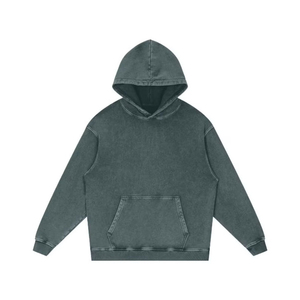 เสื้อฮู้ดดี้ผู้ชายแบบสวมหัว ดีไซน์คุณภาพสูง ล้างสีแบบ Acid Wash ผ้าทึบ ระบายอากาศได้ดี ซับในอย่างดี กันน้ำ ผ้าฟลีซ 100% สำหรับฤดูใบไม้ผลิ - Product Image 1