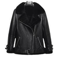 Verdickte PU-Pelz-Lederjacke für Herren mit Reiß verschluss Wind dichter High Street Style Wintermantel Plain mit Buchstaben muster gefärbt