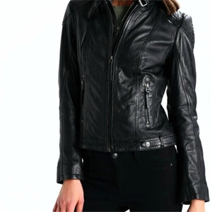 Wholesale Regular Bomber Style Cow Leather <b>Jacket</b> Unisex Winter Motorcycle Canvas <b>Hooded</b> Faux <b>Fur</b> Lining Genuine Leather - Product Image 4