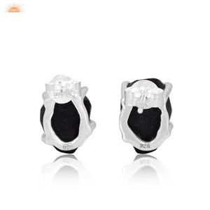 Obsidienne noire pierres précieuses brutes ensemble de broches Unshape Daily Wear 925 Sterling Silver femmes boucles d'oreilles bijoux faits à la main - Product Image 4