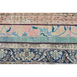 Alfombra turca vintage de 2.5x8.2 pies, alfombra azul de lana estilo suroeste. - Product Image 5