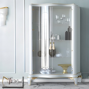 Vitrine de meubles de maison moderne de luxe en bois d'acajou massif Murica sculptée à la main - Product Image 1