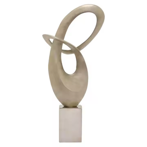 Metal Coral Escultura Mesa Decorativa Árbol Metálico Escultura Hecha A Mano Con Base De Madera - Product Image 3