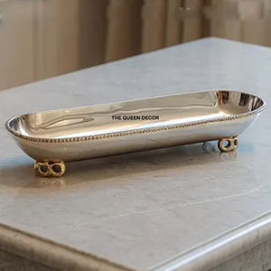 Tazón Decorativo Creativo Hecho a Mano de Aluminio con Borde Metálico, Acabado Dorado Antiguo, Chapado en Oro, Elegante y Artesanal - Product Image 5