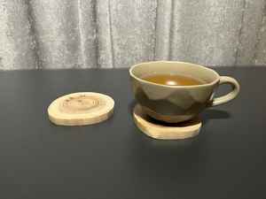 Sous-verres en noyer sous-verres en bois naturel pour thé et café | Élégant et durable | Option de gravure personnalisée | - Product Image 2