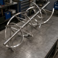 Agitateur à double hélice en acier inoxydable SUS304 poli miroir sur mesure pour mélange uniforme des composants secs