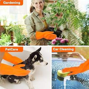 ถุงมือทำความสะอาดอุตสาหกรรมสำหรับงานหนักถุงมือยางกันลื่นทนทานต่อกรดอัลคาไลออยล์สำหรับใช้ในสวน - Product Image 5