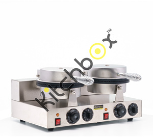 Kitchbox Industrial Commercial Cone Maker (2 pièces)-Revêtement antiadhésif en acier inoxydable à économie d'énergie - Product Image 5