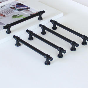 Manijas Modernas de Aluminio Negro en Forma de T para Gabinetes, Tiradores para Cajones, Perillas para Puertas de Armarios, Herrajes para Muebles, Duraderas para Cocina - Product Image 1