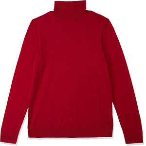 สเวตเตอร์แบบสวมหัวสำหรับผู้ชายเสื้อถักคอเต่าระบายอากาศสีทึบโลโก้ตามสั่ง - Product Image 1