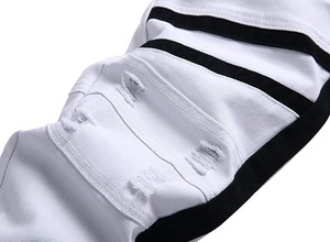 Pantalones vaqueros de motociclista para hombre Pantalones vaqueros ajustados rasgados ajustados para hombre Pantalones vaqueros elásticos de moto cargo - Product Image 4