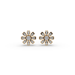 Floral Burst Lab-Grown Diamond Earrings - Product Image 1