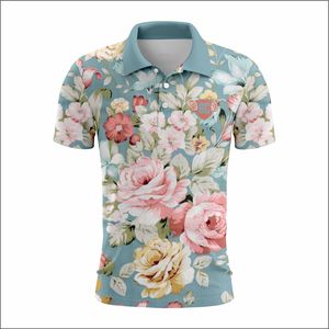 Camiseta de golf de secado rápido sin cuello transpirable para hombre, camiseta de manga corta con estampado digital personalizado en tallas grandes - Product Image 2