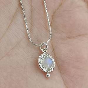 Navya Craft Rainbow Moonstone 925 Sterling Silver for Women Boho Chains for Birthday Wedding Marriage Great Gift for <b>Wives</b> - Product Image 5