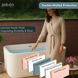 Elegant SARA Freestanding <b>Bath</b> Tub White Glossy Acrylic 1700x750x600mm Modern Design Wholesale OEM Supplier Factory Price - Product Image 3