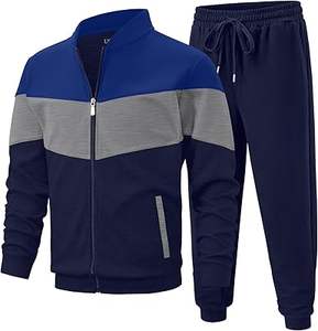 Ensemble de survêtement d'hiver pour homme de haute qualité en polaire brodé, pantalon et pull jacquard tricoté avec poches - Product Image 1