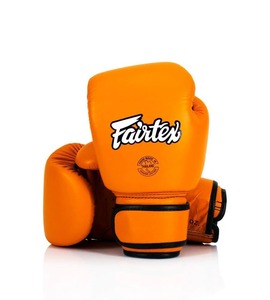 ถุงมือชกมวย Fairtex คุณภาพสูง สีส้ม หนังแท้ น้ำหนักเบา กันน้ำ แบบผูกเชือก สำหรับฝึกซ้อมและแข่งขัน MMA มวยไทย - Product Image 1