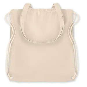 MOIRA Natural <b>Canvas</b> <b>Drawstring</b> Sportpack Sustainable Promotional Merchandising <b>Bag</b> - Product Image 2