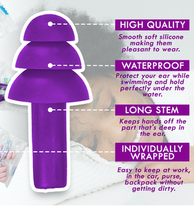 Tapones de silicona multicolores reutilizables de 28dB para adultos Protección auditiva efectiva para dormir con sede en EE. UU. - Product Image 2