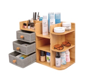 Bamboo-Maquillaje-Cosmético-Almacenamiento-Organizador, Cosmético de madera multifunción Gran capacidad Maquillaje Caddy Estante Cosméticos Organizador - Product Image 1