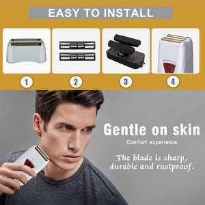 Pack de rechange pour rasoir électrique, lot de 2 lames doubles et film protecteur pour le visage et le corps, étanche IPX7, lavable, pour rasoir rotatif - Product Image 1
