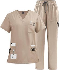 Uniforme Médico Personalizado con Logotipo, Conjunto de Blusa de Manga Corta y Pantalones Deportivos Blancos Transpirables para Mujer, Venta al Por Mayor - Product Image 1