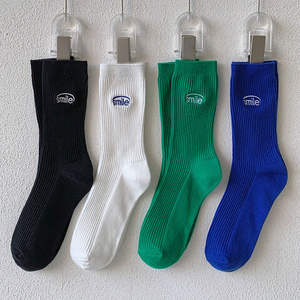 Premium ODM Custom Embroidered Logo Cotton Crew <b>Socks</b> Men <b>Cozy</b> Casual Breathable Ribbed Cuff Wholesale JZVINA Vietnam Factory - Product Image 5