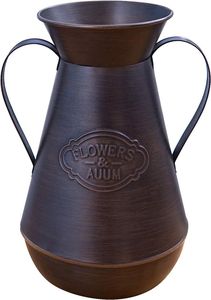 Florero de hierro de metal duradero pesado con pátina antigua terminada agregando un elegante encanto del viejo mundo a los interiores de la boda - Product Image 6