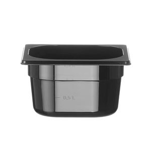 Contenitore Gastronorm 1/6 HENDI Pro Line GN 1/6 1.6L Nero per Conservazione Alimenti 176x162x100mm - Product Image 1