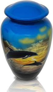 โกศโลหะรูปปลาโลมาสำหรับใส่เถ้ากระดูกของผู้ใหญ่สำหรับใส่เถ้ากระดูกสีน้ำเงินและสีดำกำหนดขนาดได้ - Product Image 3