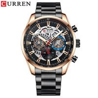 CURREN 8391Top orologio da uomo con marchio Casual orologi da polso sportivi militari con lancette luminose in acciaio inossidabile orologio cronografo da uomo